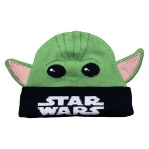 Star Wars Lucasfilm Grogu Baby Yoda Beanie Skull Cap OSFM Green w/ Ears